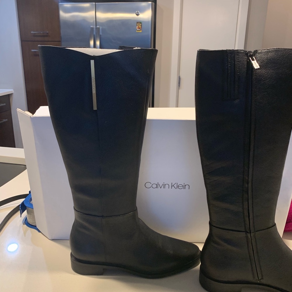 Calvin Klein leather boots brand new 8